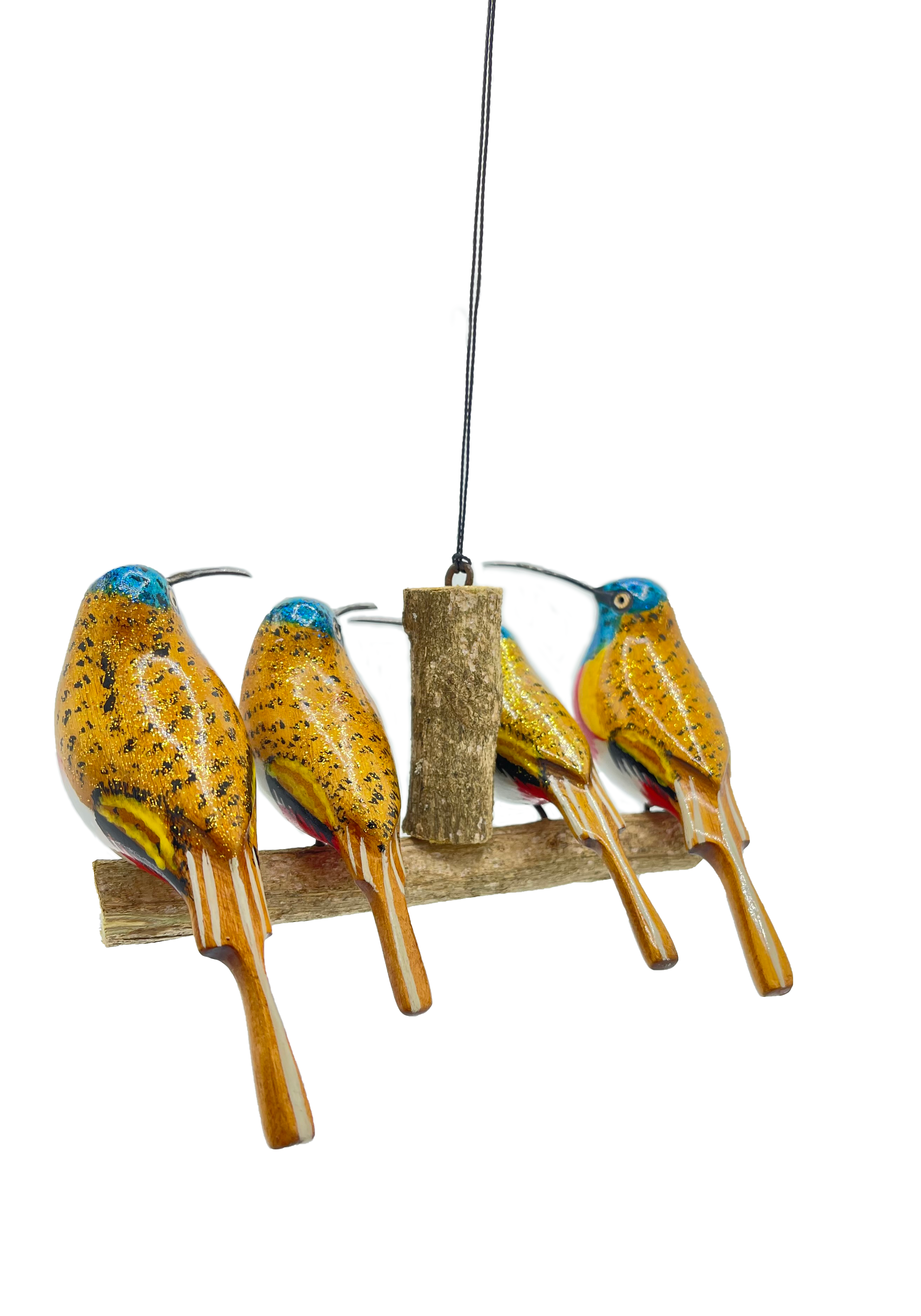 Vierköpfige goldene Kolibrisfamilie