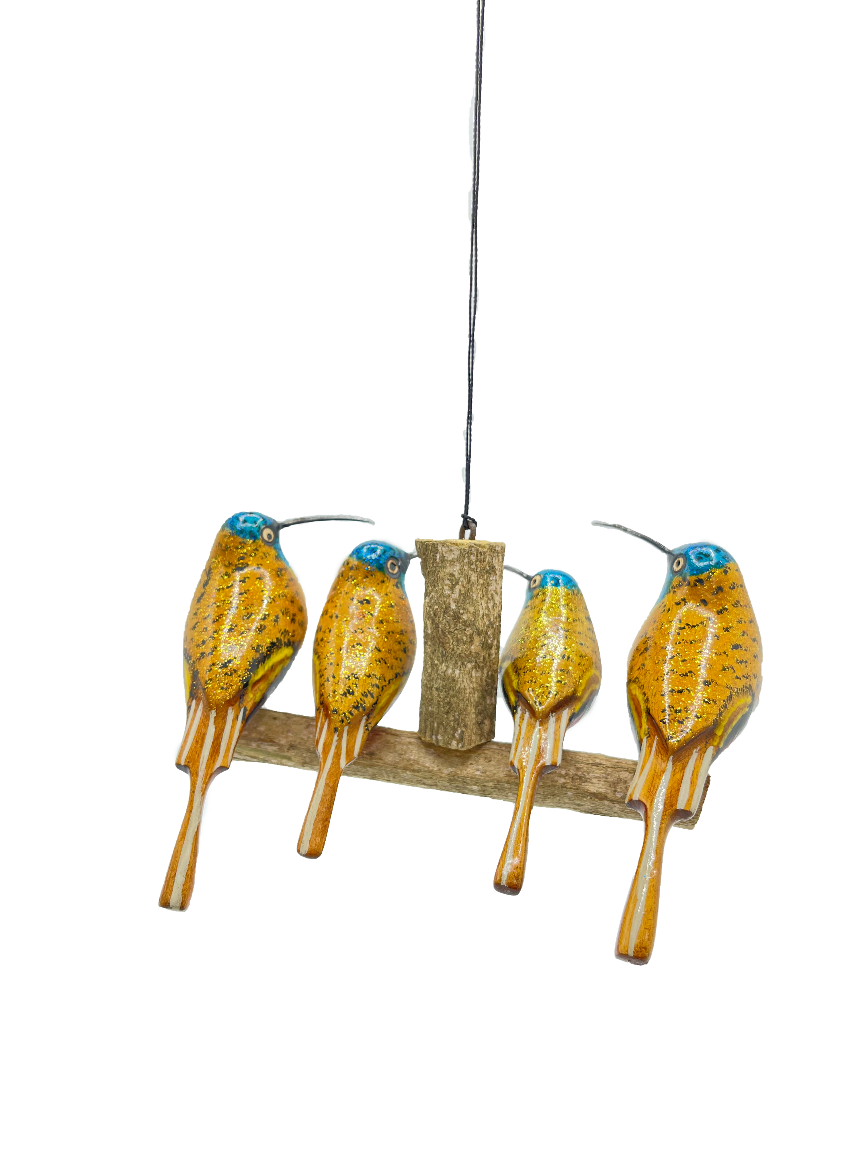 Vierköpfige goldene Kolibrisfamilie