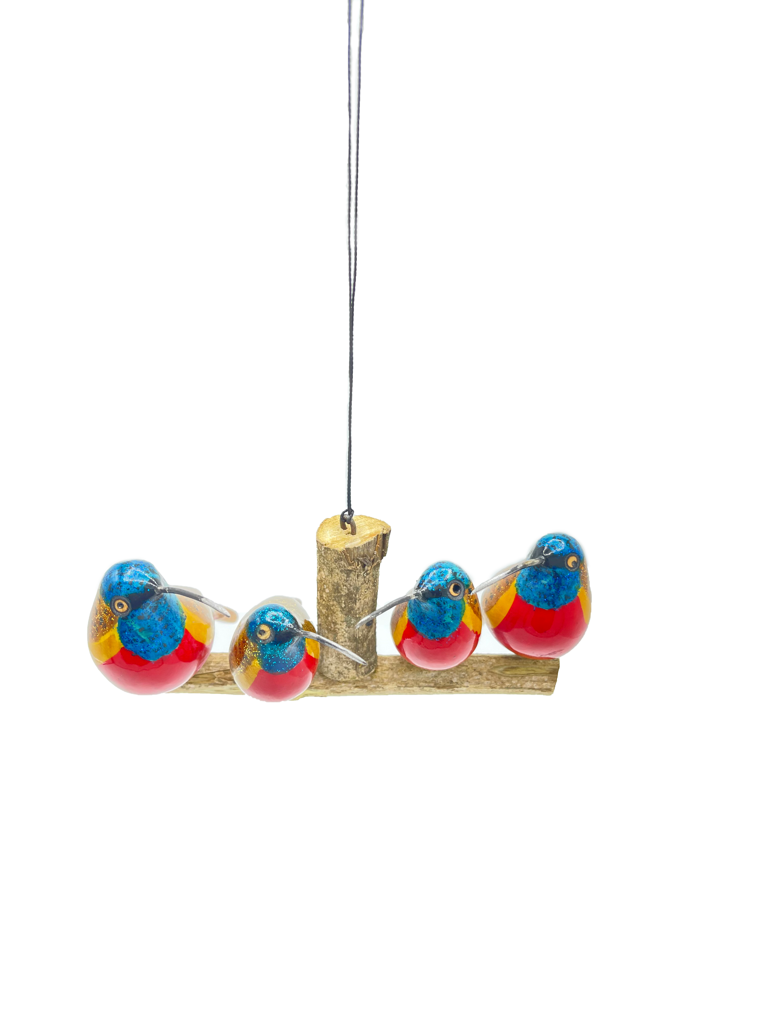 Vierköpfige goldene Kolibrisfamilie