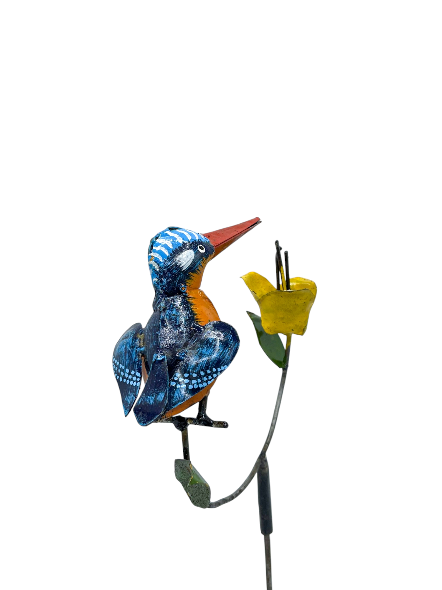 Graceful Kingfisher on a Rod with flower