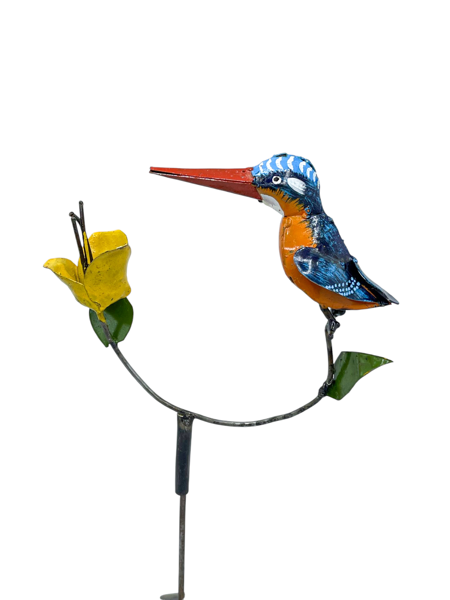 Graceful Kingfisher on a Rod with flower